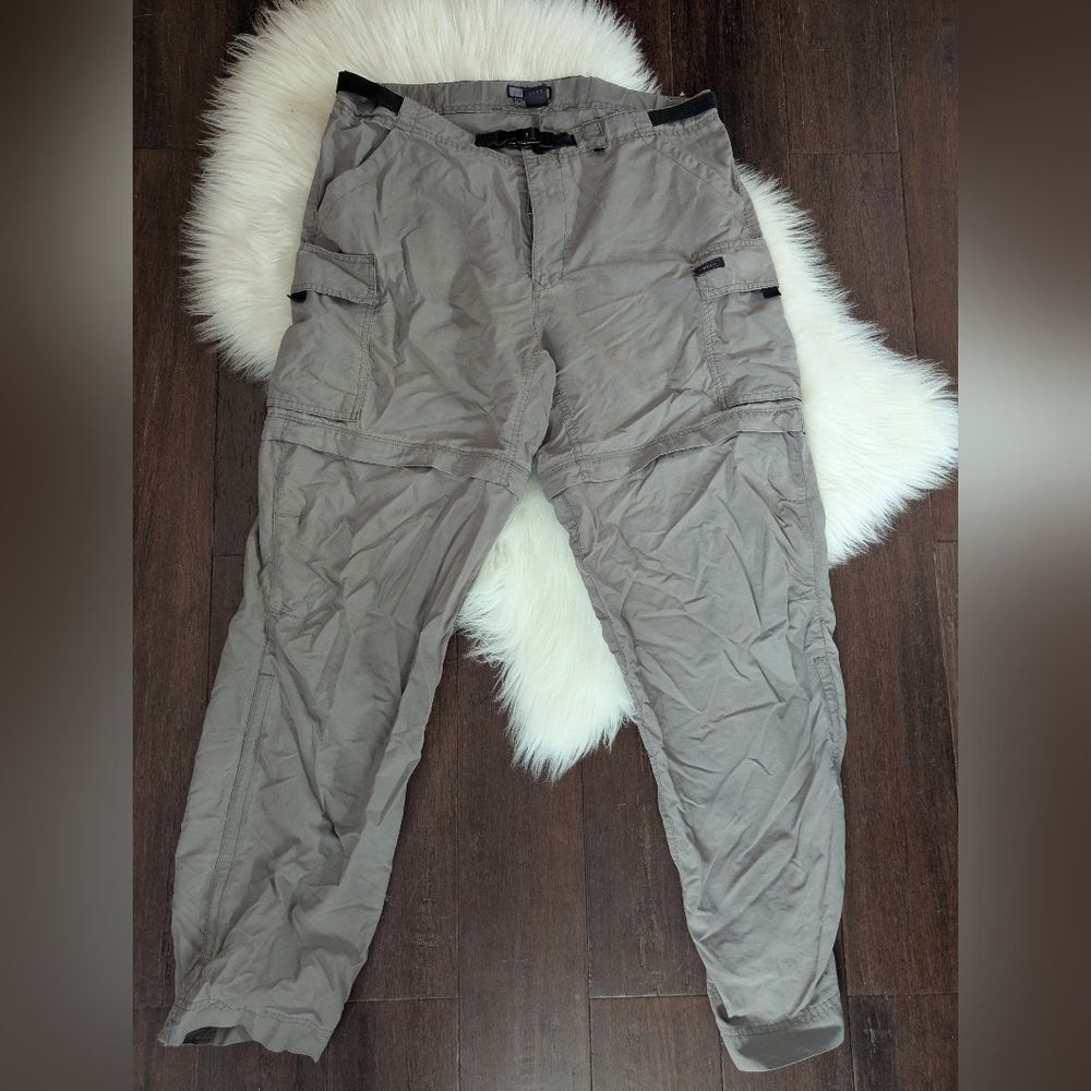 Women’s REI Nylon Convertible Zip Off Cargo Khaki Pants Shorts Size 12 Hiking